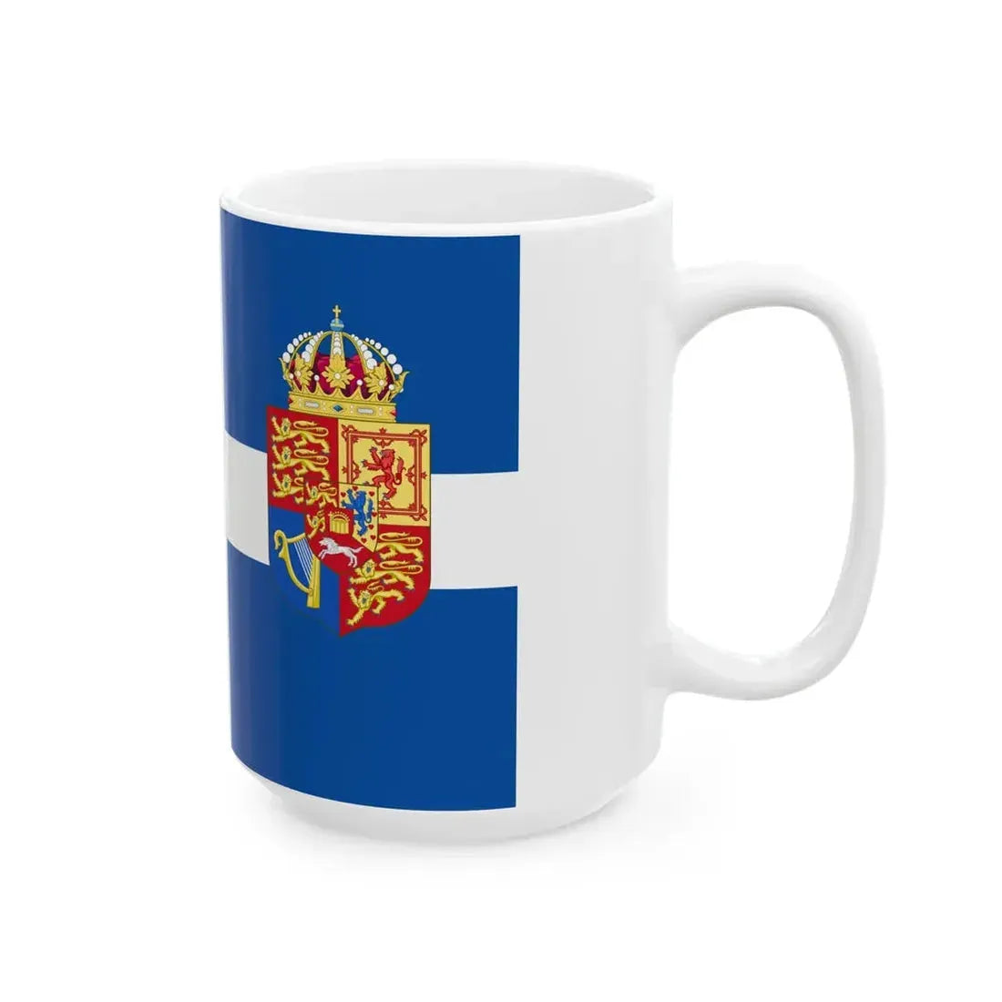 Personal flag of Queen Frederica of Greece (Greece) White Coffee Mug - Go Mug Yourself