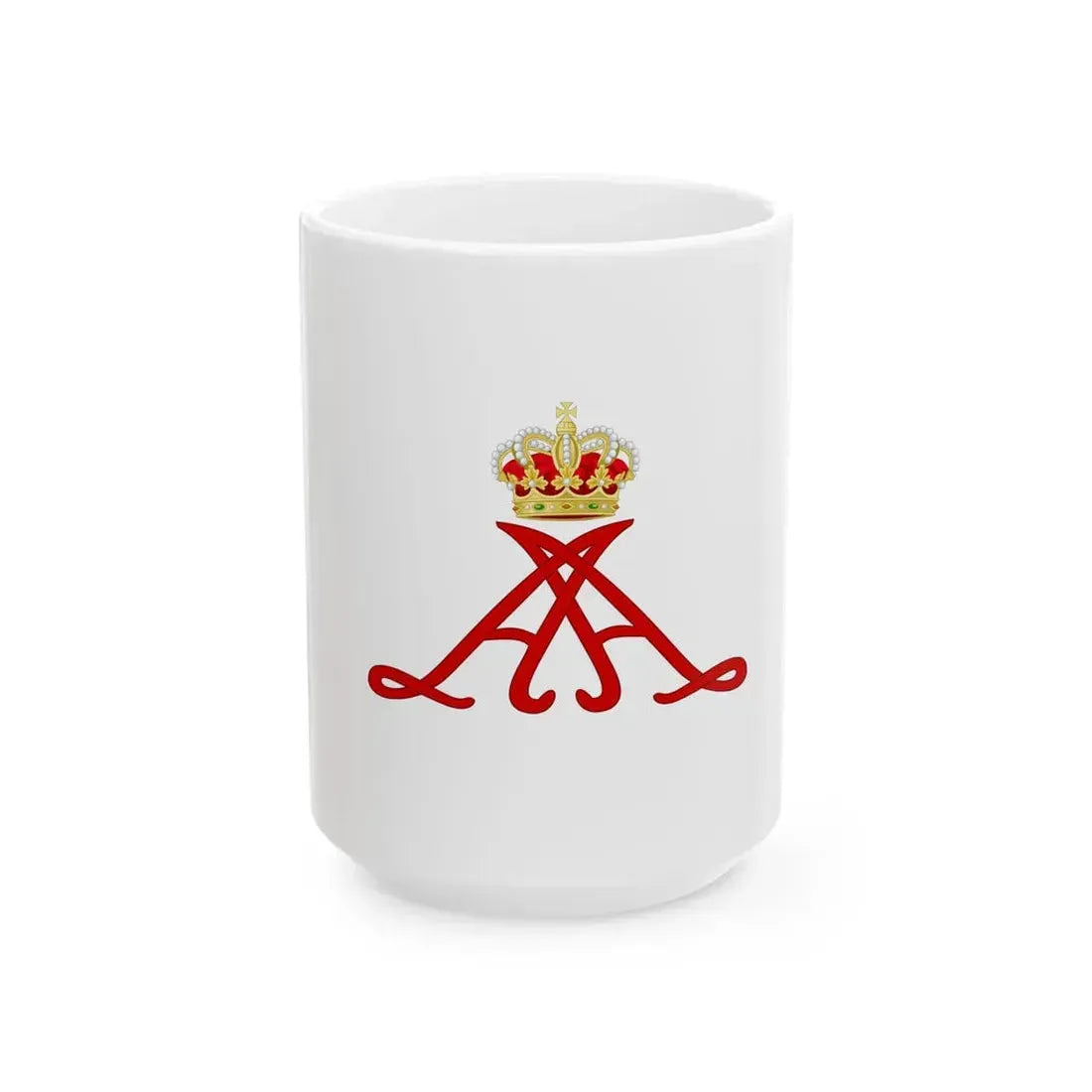Personal standard of Prince Alberto II of Monaco (Monaco) White Coffee Mug 15oz - Go Mug Yourself