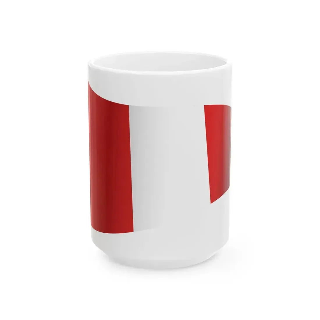 Peru Flag - iconic waving (Peru) White Coffee Mug 15oz - Go Mug Yourself