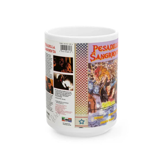 PESADILLA SANGRIENTA (VHS COVER) - White Coffee Mug 15oz - Go Mug Yourself