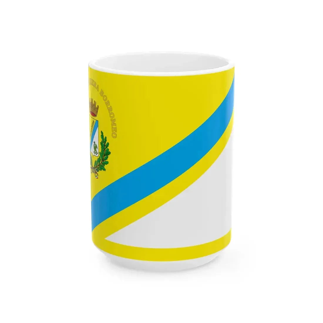 Peschiera Borromeo-Bandiera (Italy) White Coffee Mug 15oz - Go Mug Yourself