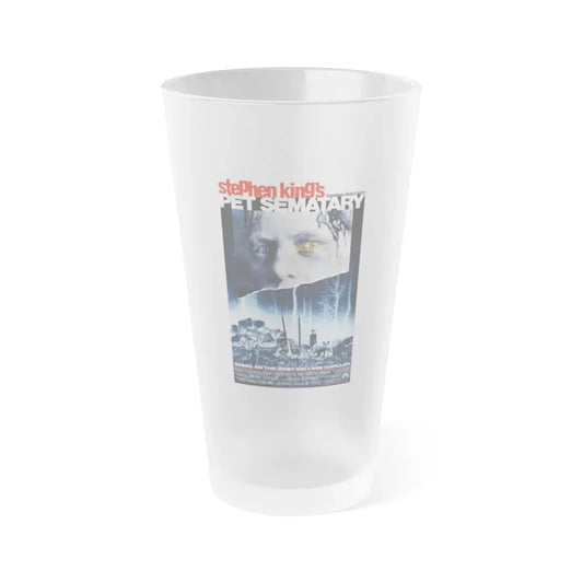 PET SEMATARY 1989 Movie Poster - Frosted Pint Glass 16oz 16oz Frosted - Go Mug Yourself