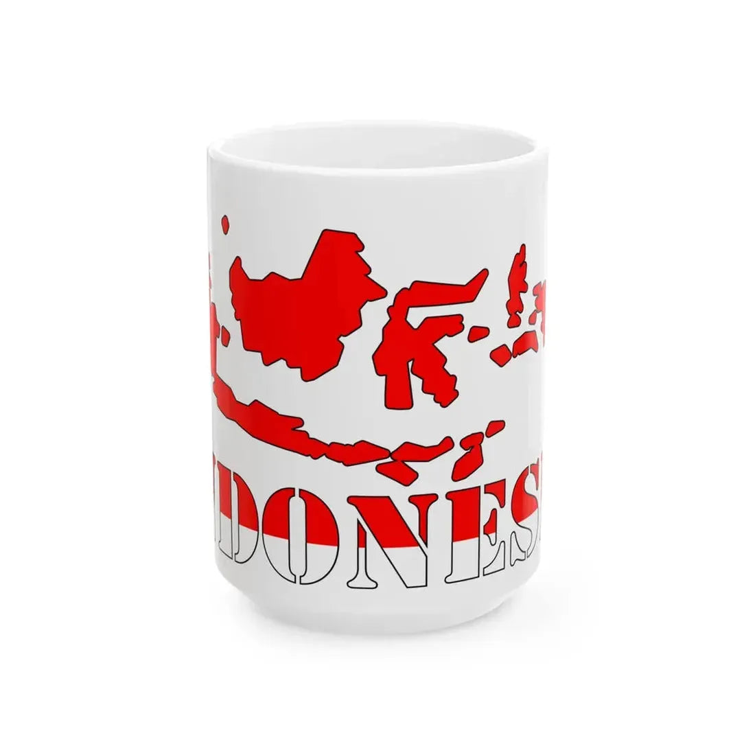 Peta Indonesia Merah Putih (Indonesia) White Coffee Mug 15oz - Go Mug Yourself