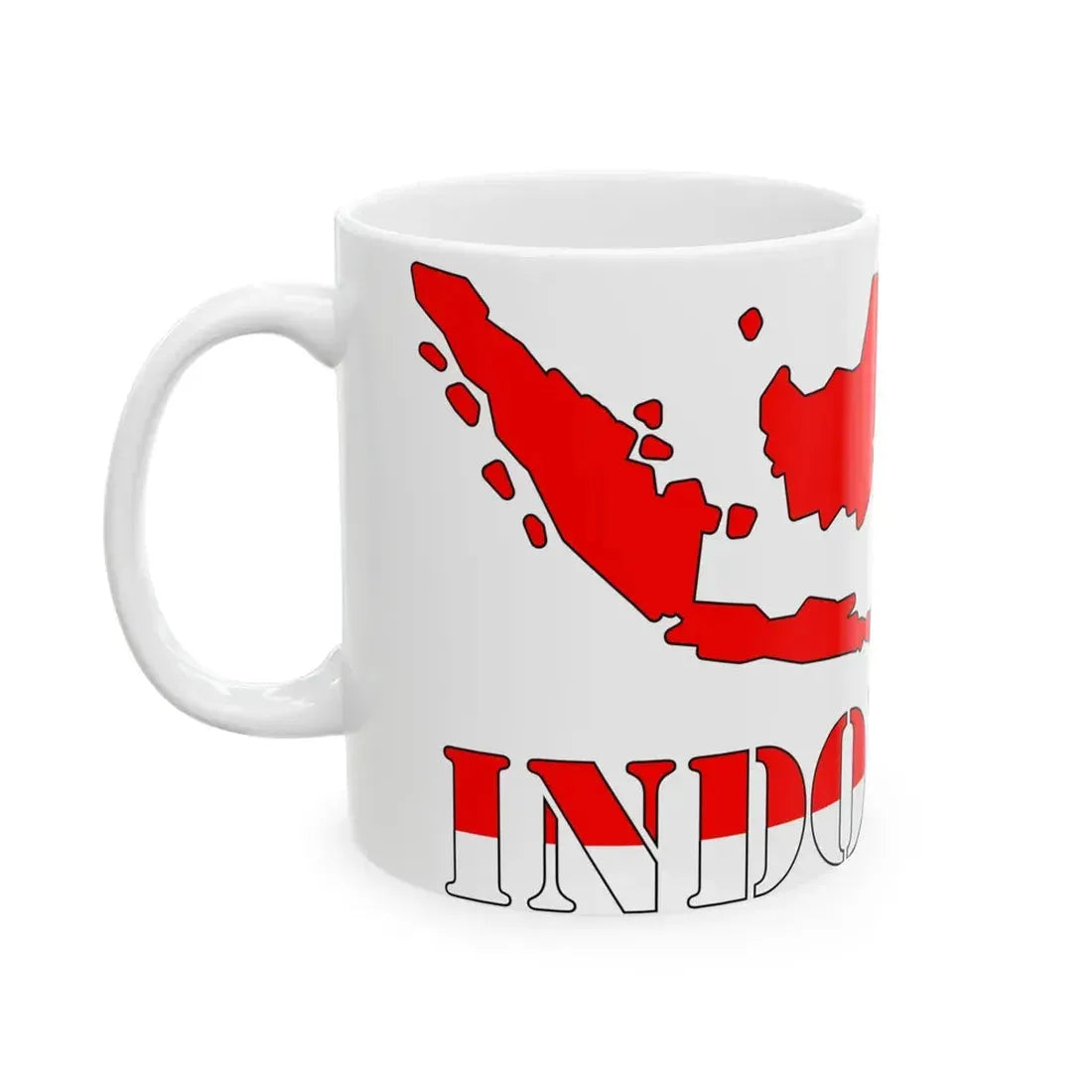 Peta Indonesia Merah Putih (Indonesia) White Coffee Mug - Go Mug Yourself