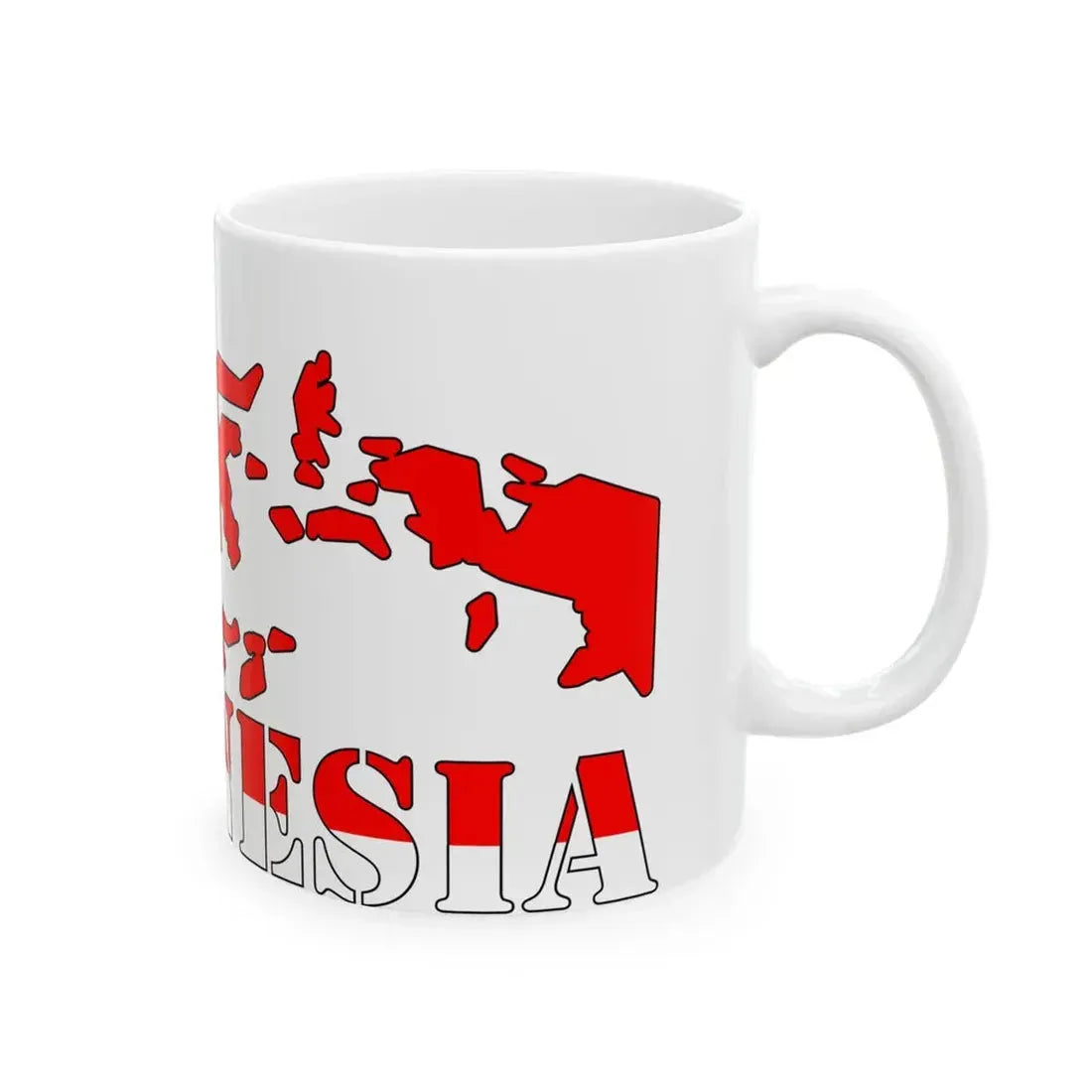 Peta Indonesia Merah Putih (Indonesia) White Coffee Mug - Go Mug Yourself