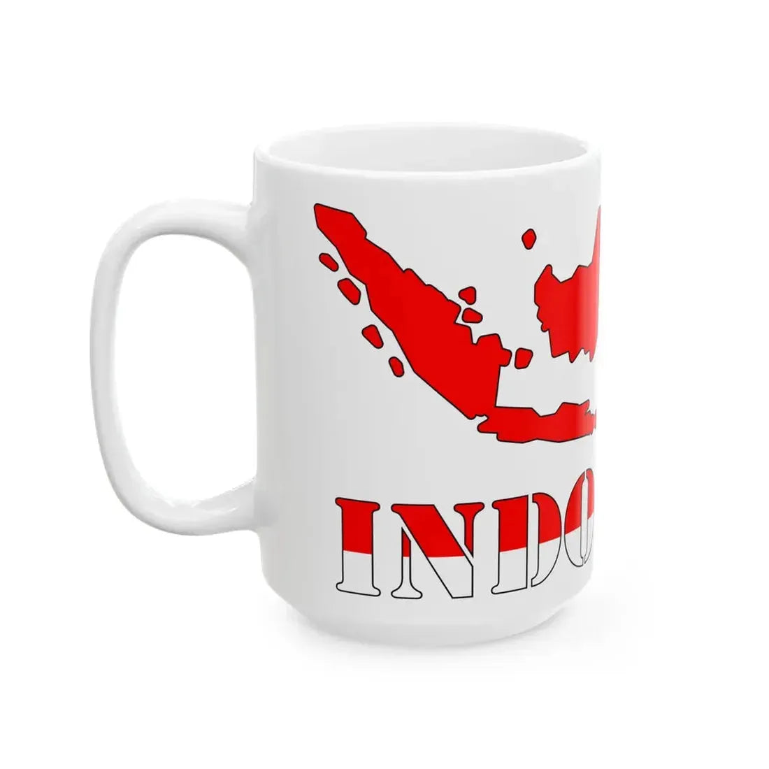 Peta Indonesia Merah Putih (Indonesia) White Coffee Mug - Go Mug Yourself