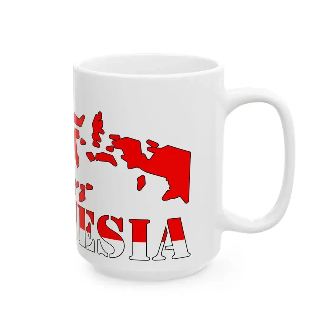 Peta Indonesia Merah Putih (Indonesia) White Coffee Mug - Go Mug Yourself