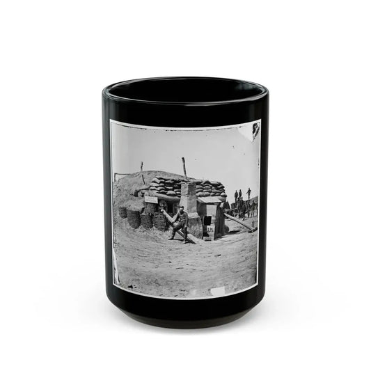 Petersburg, Va. Bomb-Proof Quarters, Fort Sedgwick ( Fort Hell ) (U.S. Civil War) Black Coffee Mug 15oz - Go Mug Yourself