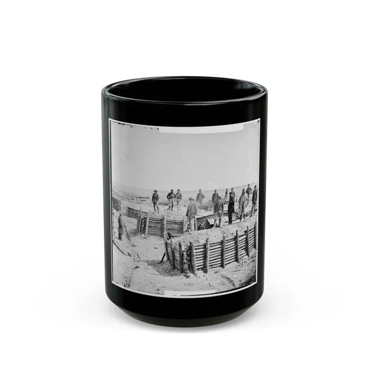 Petersburg, Va. Breastworks Of The Confederate Fort Mahone ( Fort Damnation ) (U.S. Civil War) Black Coffee Mug 15oz - Go Mug Yourself