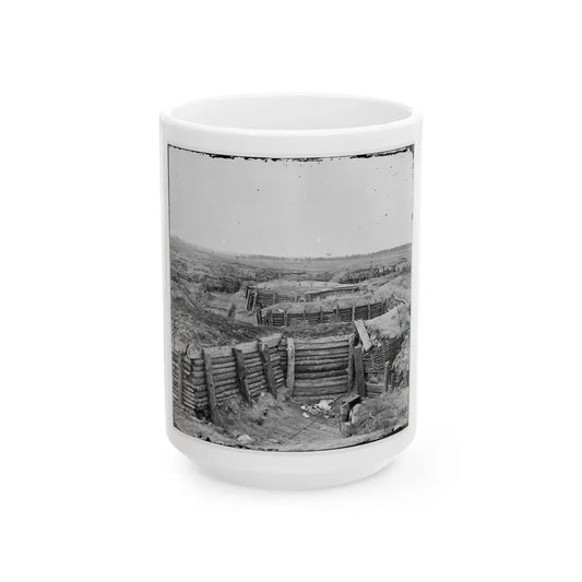Petersburg, Va. Confederate Fortifications With Chevaux-De-Frise Beyond (U.S. Civil War) White Coffee Mug 15oz - Go Mug Yourself