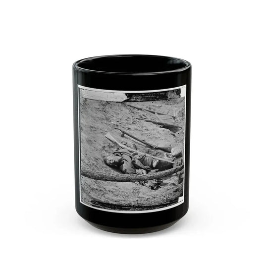 Petersburg, Va. Dead Confederate Soldier With Gun (U.S. Civil War) Black Coffee Mug 15oz - Go Mug Yourself