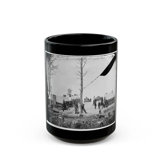 Petersburg, Va. General View Of Camp Of Oneida, N.Y., Independent Cavalry Company At Army Headquarters, With Men At Leisure (U.S. Civil War) Black Coffee Mug 15oz - Go Mug Yourself
