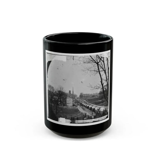 Petersburg, Va. The First Federal Wagon Train Entering The Town (U.S. Civil War) Black Coffee Mug 15oz - Go Mug Yourself