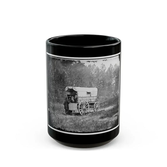 Petersburg, Va. U.S. Military Telegraph Battery Wagon, Army Of The Potomac Headquarters (U.S. Civil War) Black Coffee Mug 15oz - Go Mug Yourself