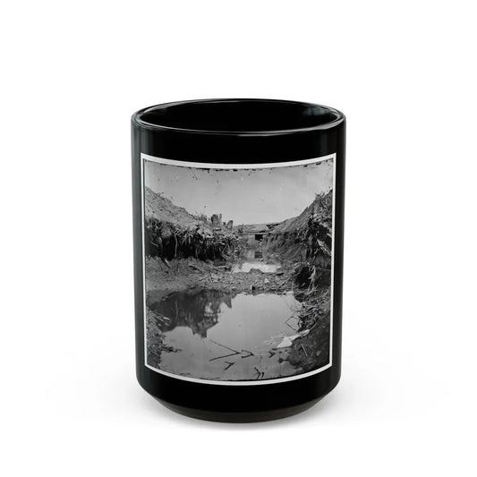 Petersburg, Va. Water-Filled Ditch On West Side Of Fort Sedgwick (U.S. Civil War) Black Coffee Mug 15oz - Go Mug Yourself