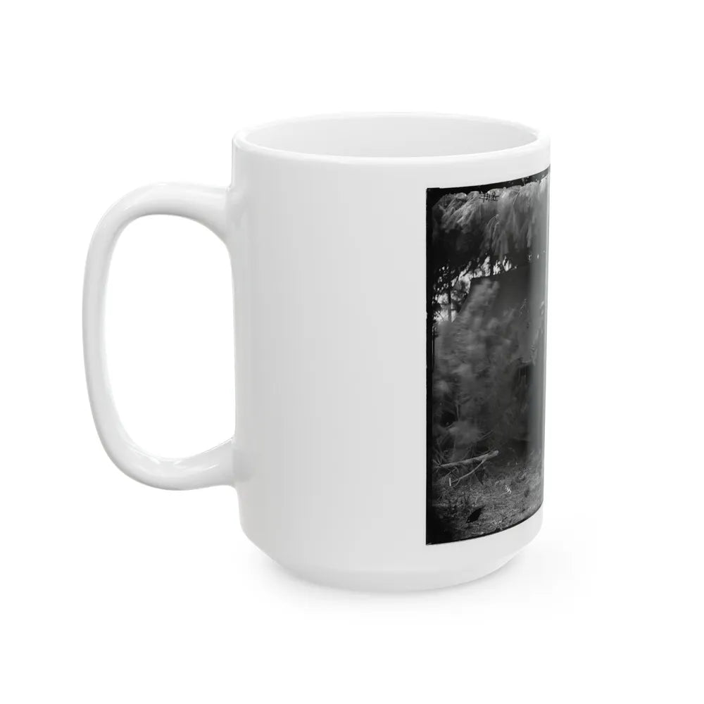 Petersburg, Va., Vicinity. Maj. Thomas T. Eckert (Seated, Left) And Others Of U.S. Military Telegraph Corps (U.S. Civil War) White Coffee Mug-Go Mug Yourself