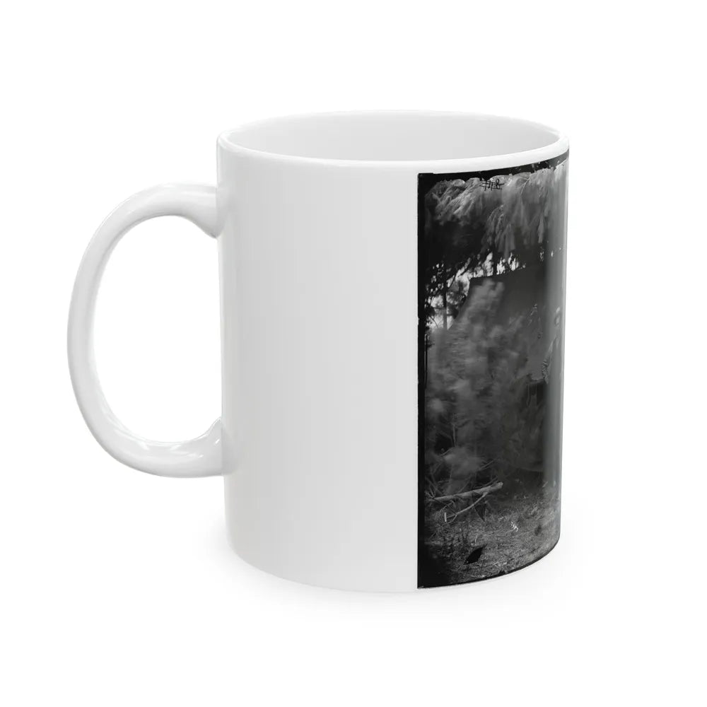 Petersburg, Va., Vicinity. Maj. Thomas T. Eckert (Seated, Left) And Others Of U.S. Military Telegraph Corps (U.S. Civil War) White Coffee Mug-Go Mug Yourself