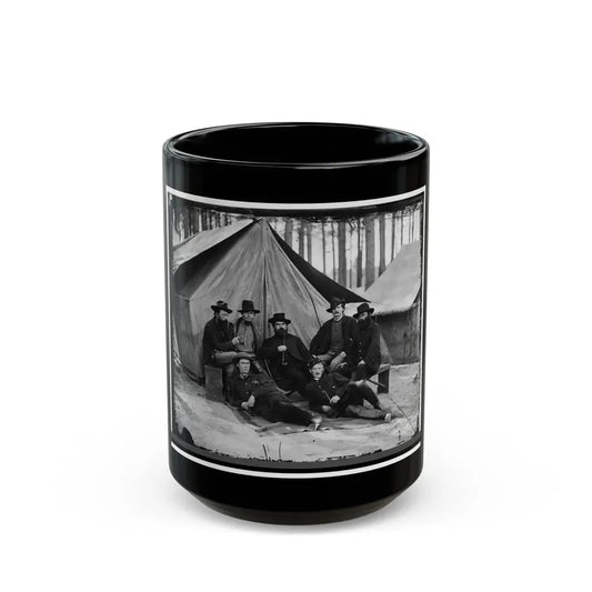 Petersburg, Virginia. Engineers At H.Q., Army Of The Potomac (U.S. Civil War) Black Coffee Mug 15oz - Go Mug Yourself