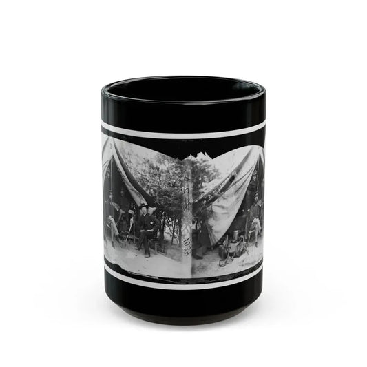 Petersburg, Virginia . Officer And Men Of Company E, 1st New York Engineers (U.S. Civil War) Black Coffee Mug 15oz - Go Mug Yourself