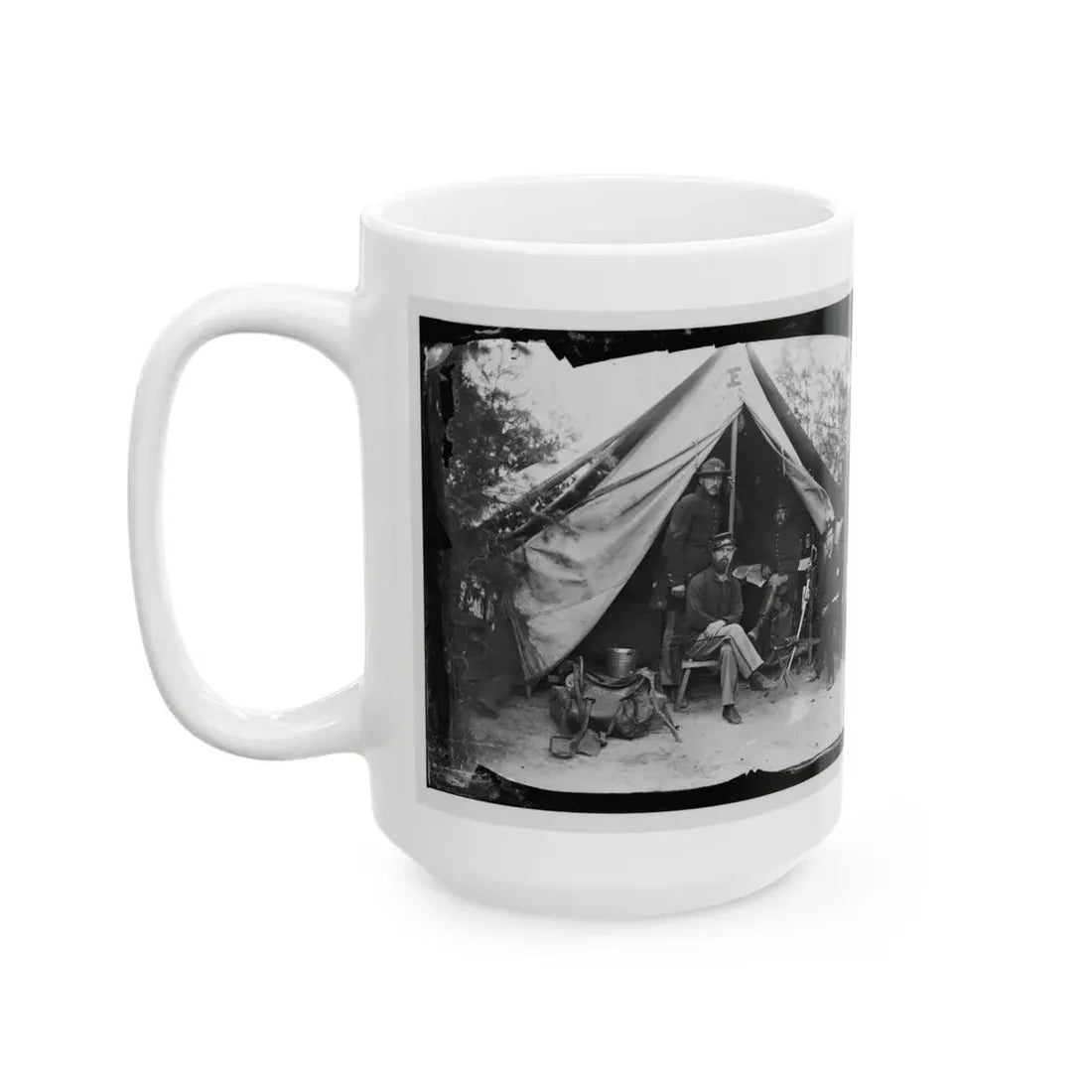 Petersburg, Virginia . Officer And Men Of Company E, 1st New York Engineers (U.S. Civil War) White Coffee Mug - Go Mug Yourself