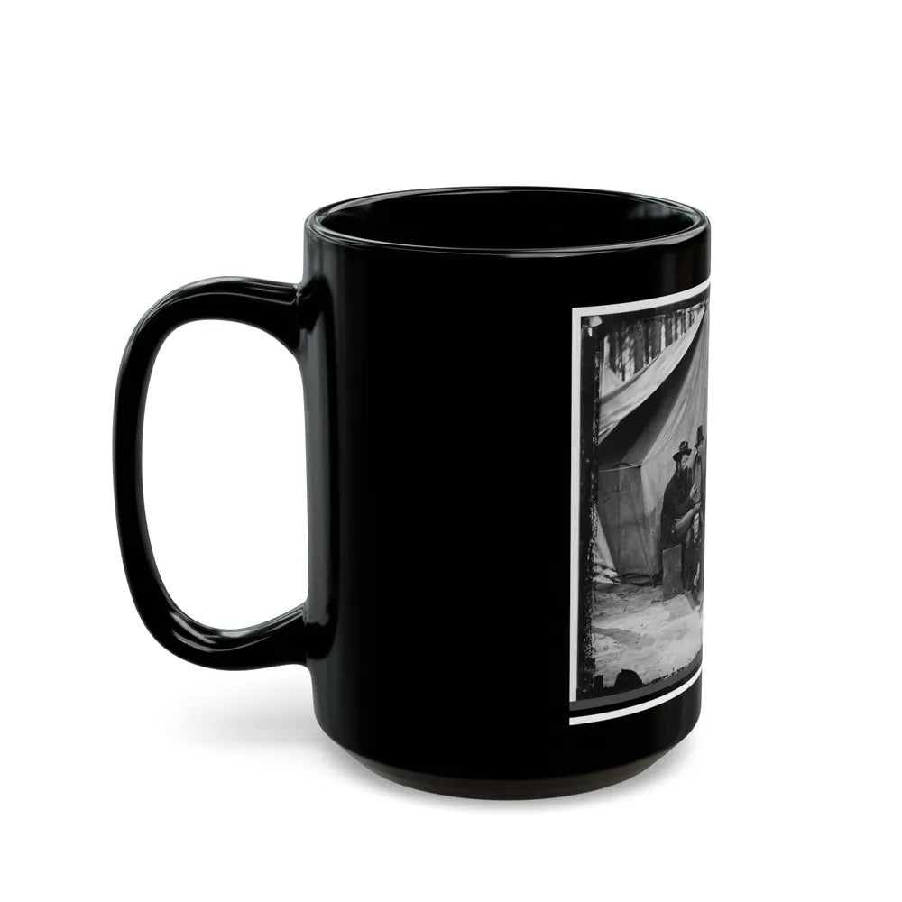 Petersburg, Virginia. Engineers At H.Q., Army Of The Potomac (U.S. Civil War) Black Coffee Mug-Go Mug Yourself