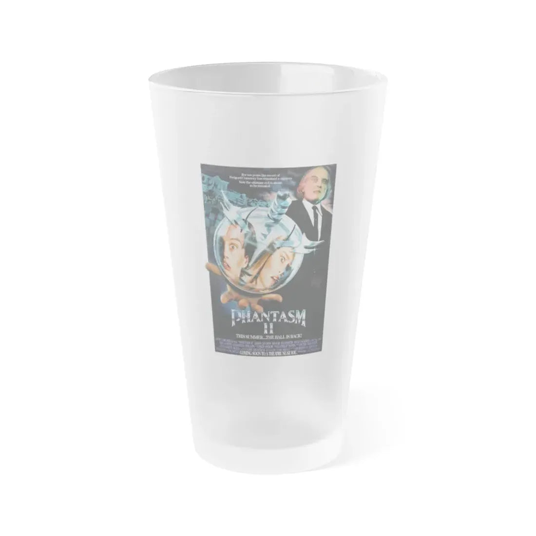 PHANTASM II 1988 Movie Poster - Frosted Pint Glass 16oz 16oz Frosted - Go Mug Yourself