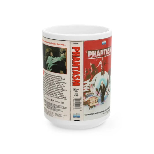 PHANTASM (VHS COVER) - White Coffee Mug 15oz - Go Mug Yourself