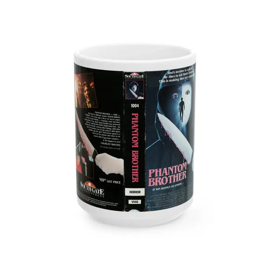 PHANTOM BROTHER (VHS COVER) - White Coffee Mug 15oz - Go Mug Yourself