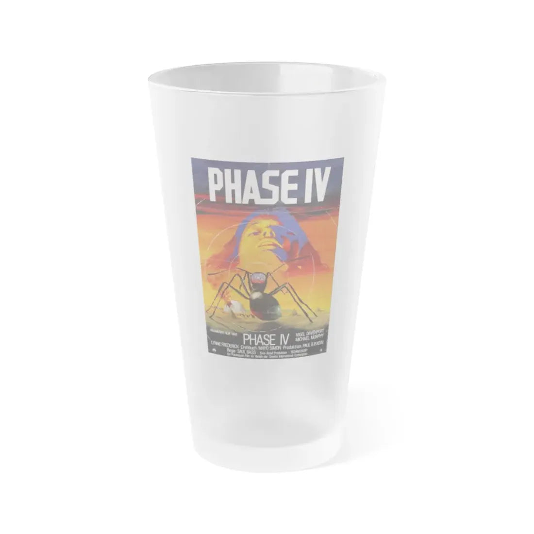 PHASE IV (GERMAN) 1974 Movie Poster - Frosted Pint Glass 16oz 16oz Frosted - Go Mug Yourself