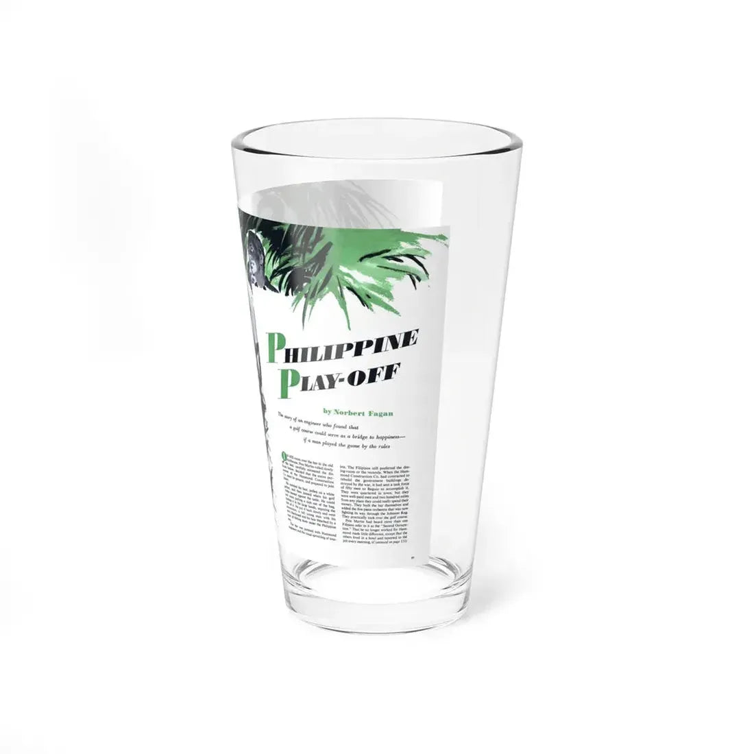 Philippine Play-Off, The American Magazine, June 1952 (Magazine Illustration) Pint Glass 16oz - Go Mug Yourself
