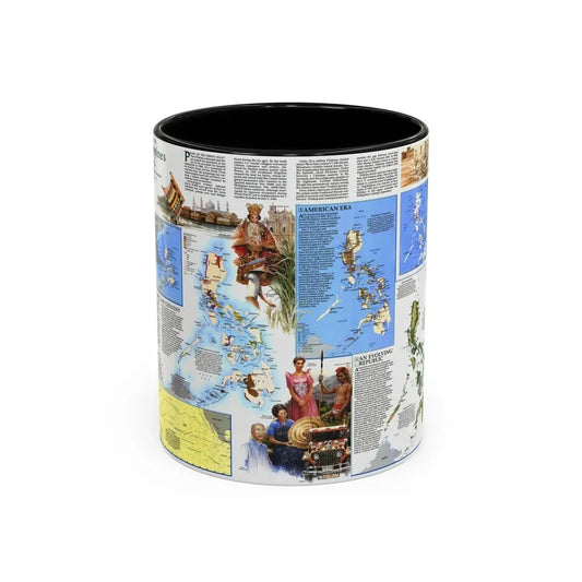Philippines - The History of the (1986) (Map) Accent Coffee Mug 11oz Black - Go Mug Yourself