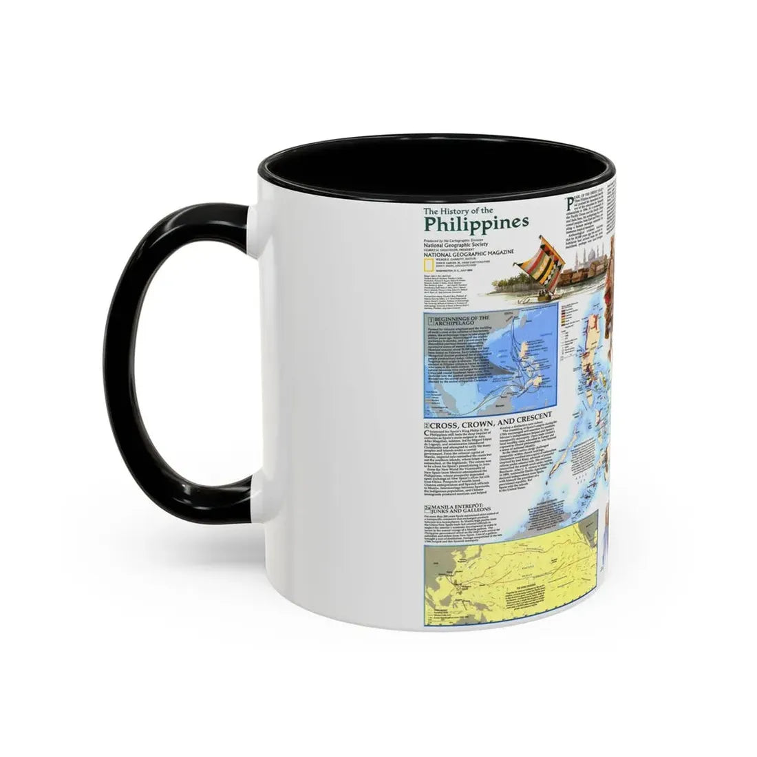 Philippines - The History of the (1986) (Map) Accent Coffee Mug - Go Mug Yourself