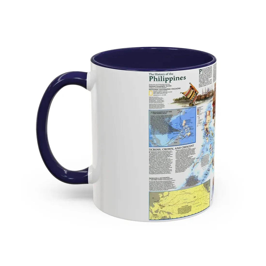 Philippines - The History of the (1986) (Map) Accent Coffee Mug - Go Mug Yourself