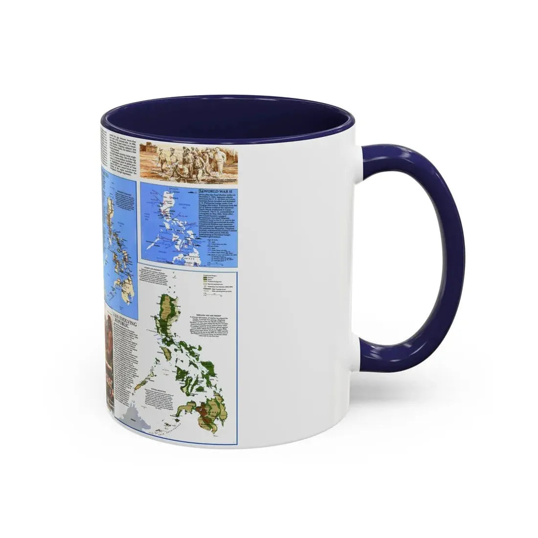 Philippines - The History of the (1986) (Map) Accent Coffee Mug - Go Mug Yourself