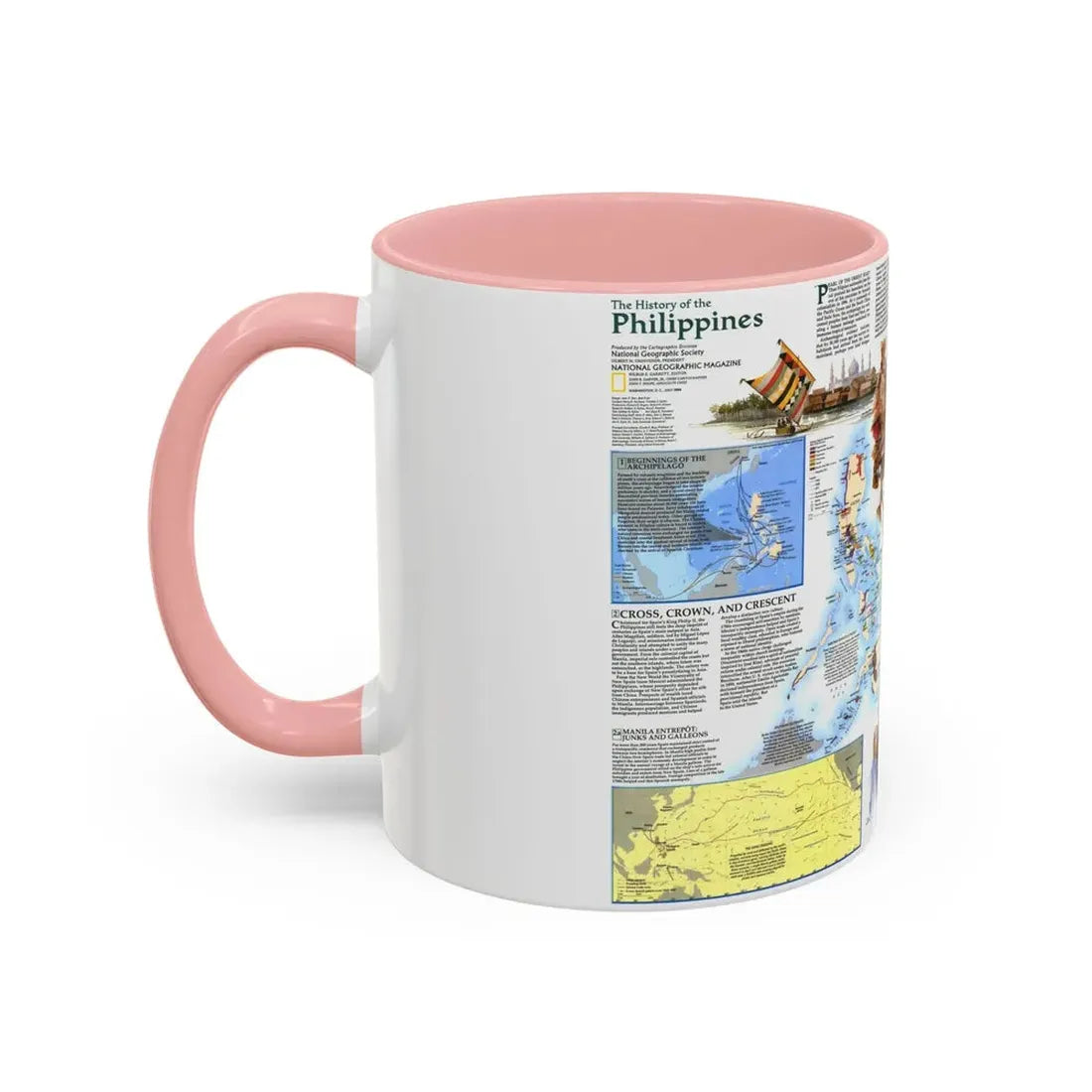Philippines - The History of the (1986) (Map) Accent Coffee Mug - Go Mug Yourself