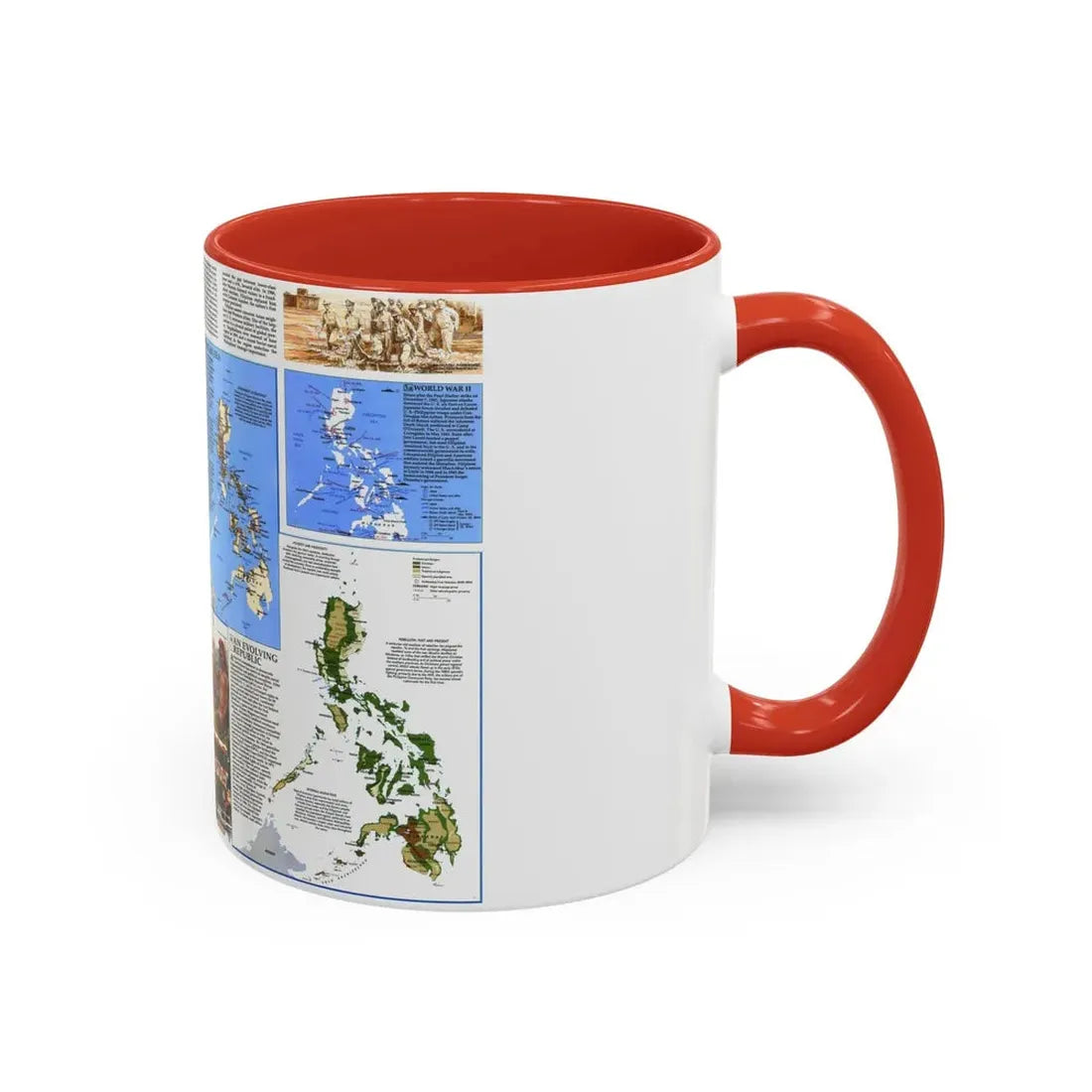 Philippines - The History of the (1986) (Map) Accent Coffee Mug - Go Mug Yourself