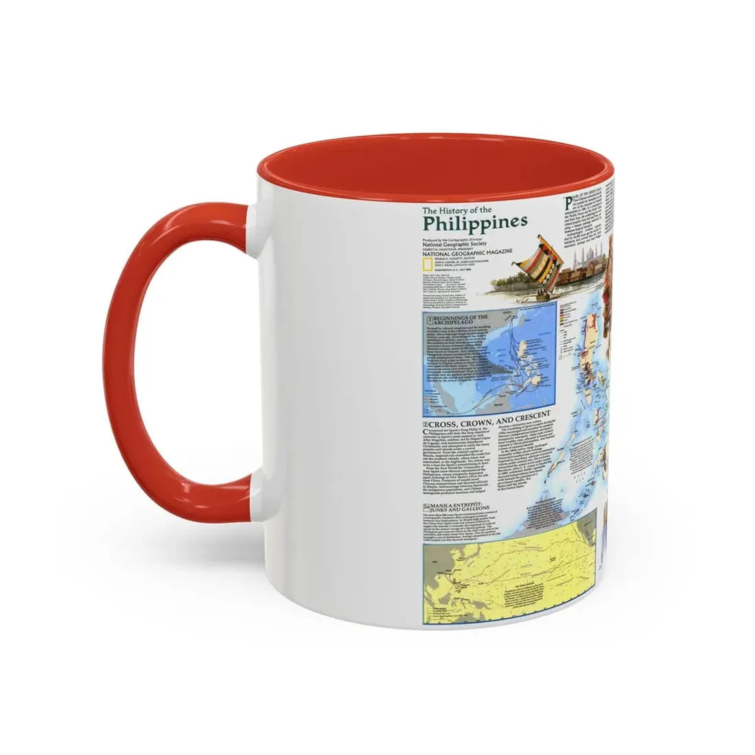 Philippines - The History of the (1986) (Map) Accent Coffee Mug - Go Mug Yourself