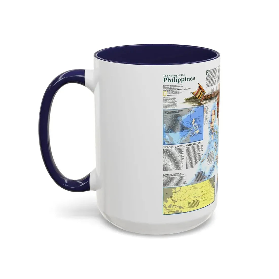 Philippines - The History of the (1986) (Map) Accent Coffee Mug - Go Mug Yourself