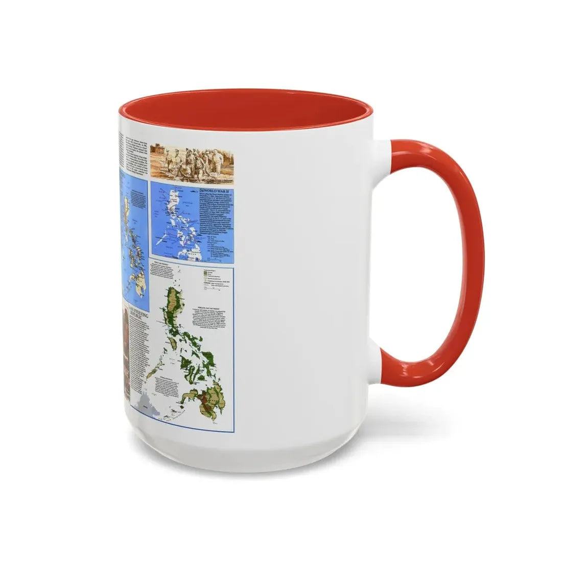 Philippines - The History of the (1986) (Map) Accent Coffee Mug - Go Mug Yourself