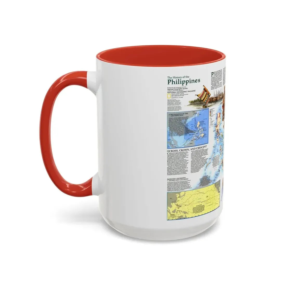 Philippines - The History of the (1986) (Map) Accent Coffee Mug - Go Mug Yourself