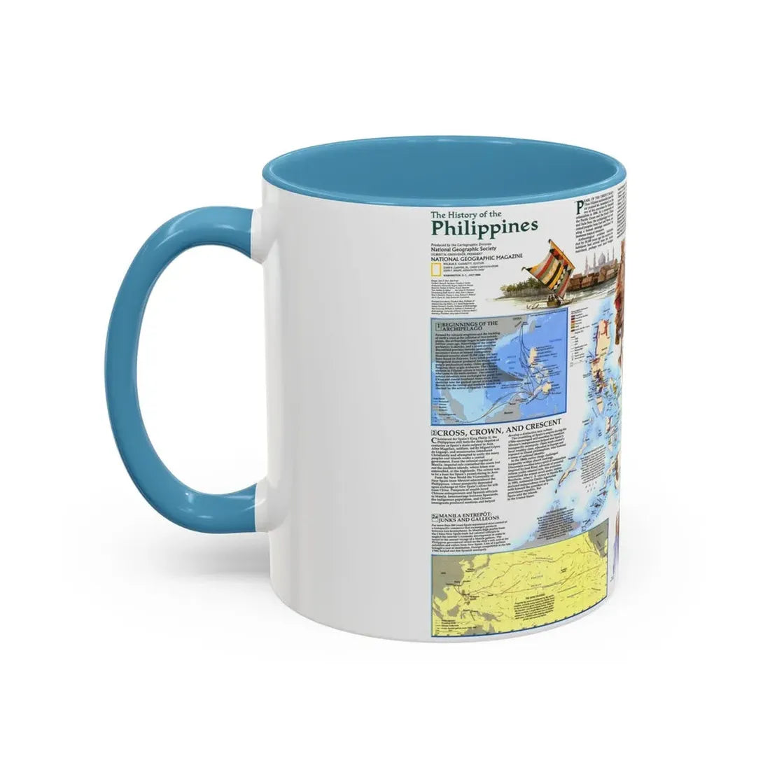Philippines - The History of the (1986) (Map) Accent Coffee Mug - Go Mug Yourself