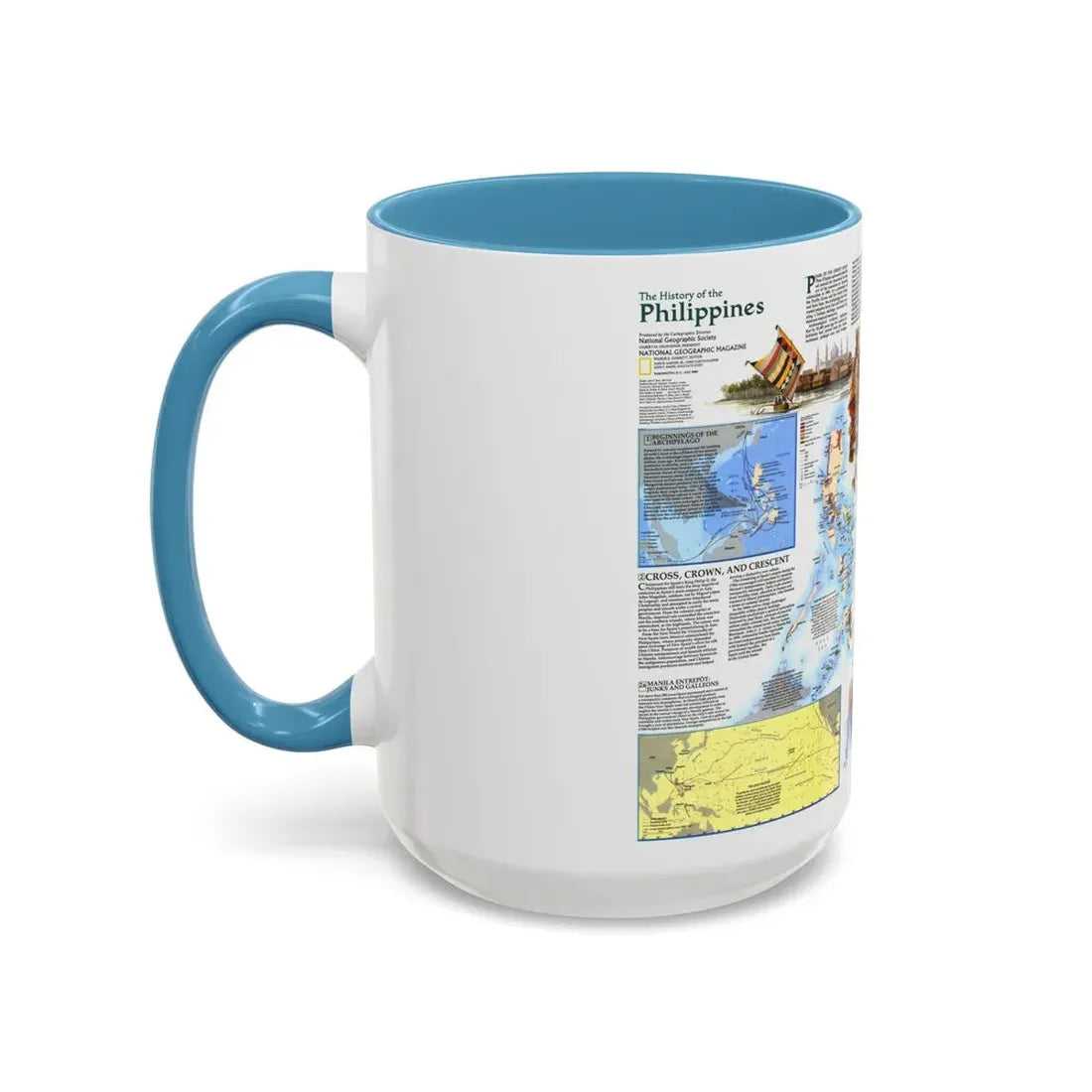 Philippines - The History of the (1986) (Map) Accent Coffee Mug - Go Mug Yourself