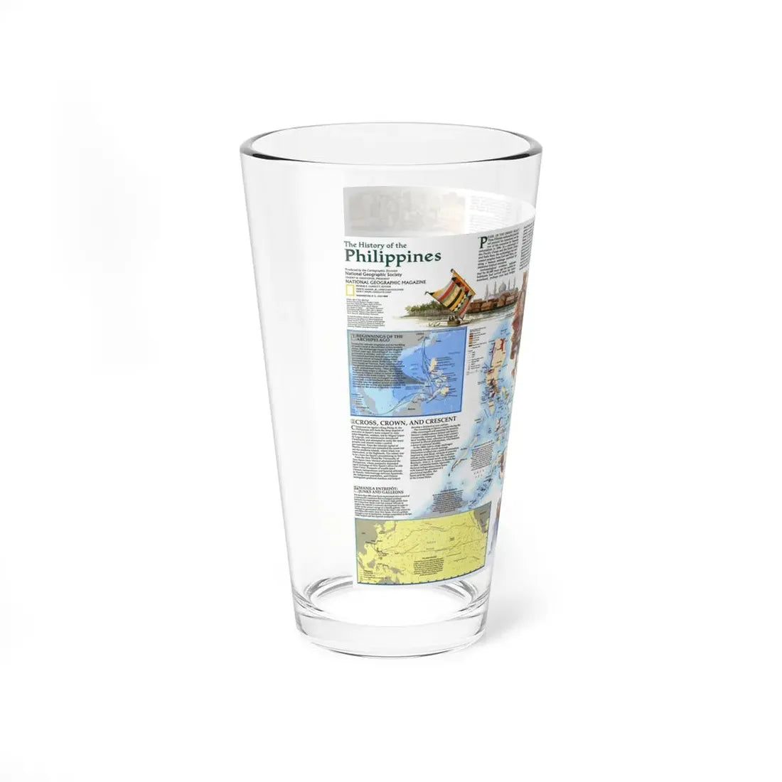 Philippines - The History of the (1986) (Map) Pint Glass 16oz - Go Mug Yourself