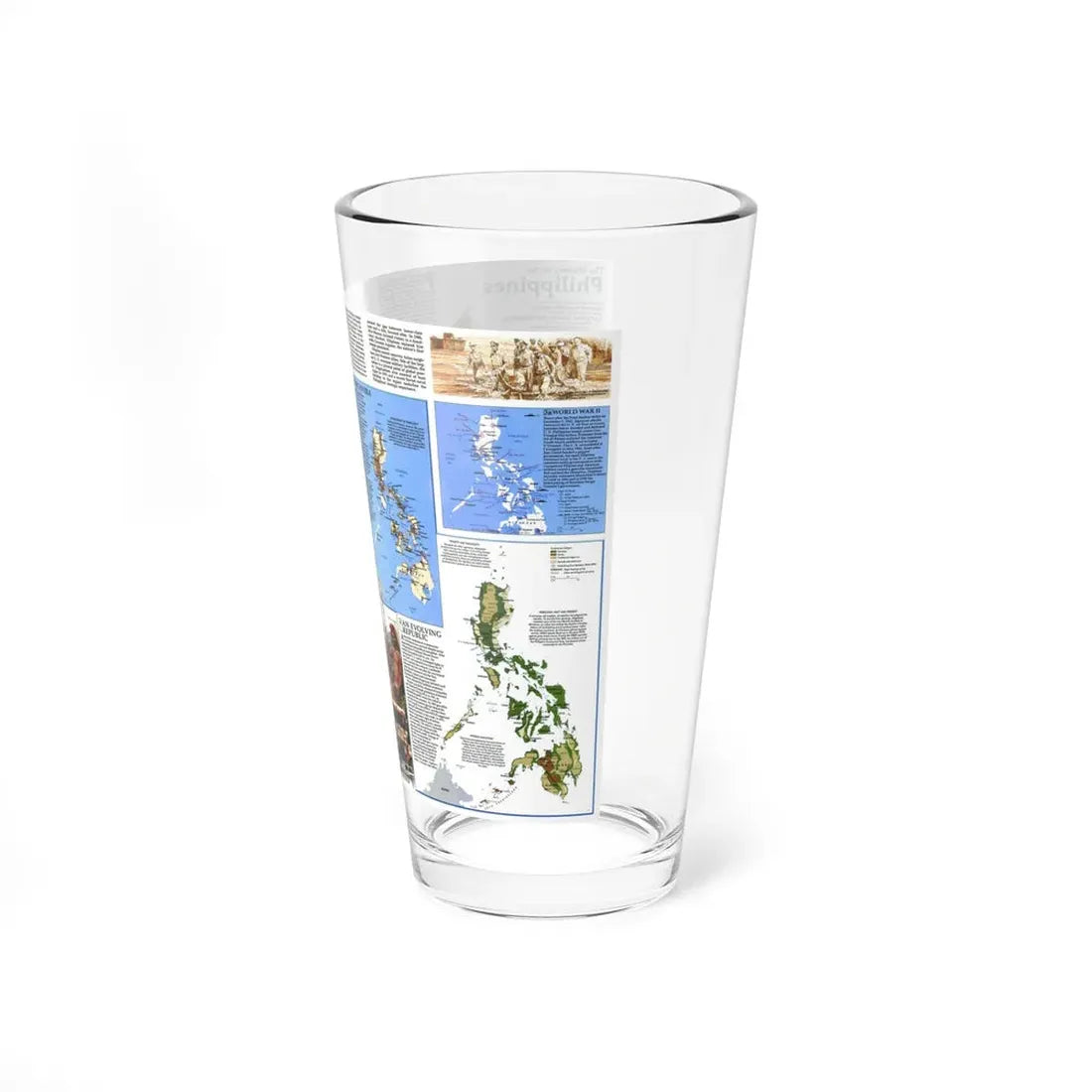 Philippines - The History of the (1986) (Map) Pint Glass 16oz - Go Mug Yourself