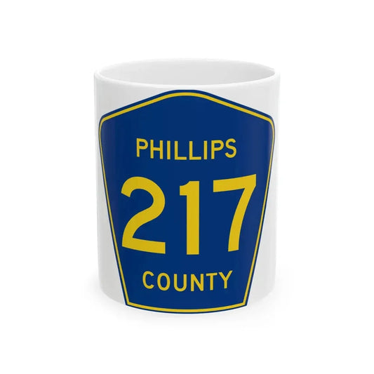 Phillips County Route 217 AR (Arkansas) (Road Sign) White Coffee Mug 11oz - Go Mug Yourself