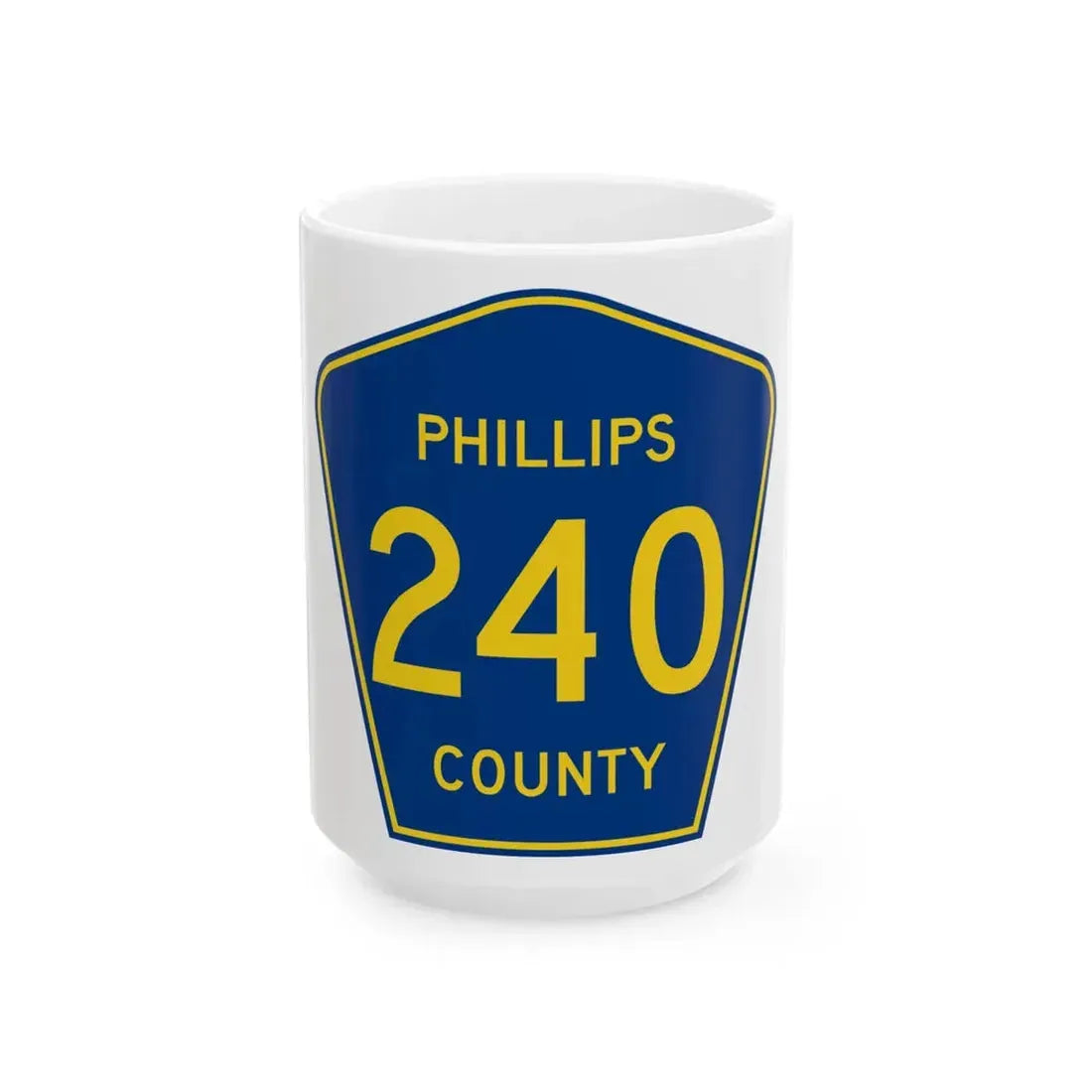 Phillips County Route 240 AR (Arkansas) (Road Sign) White Coffee Mug 15oz - Go Mug Yourself