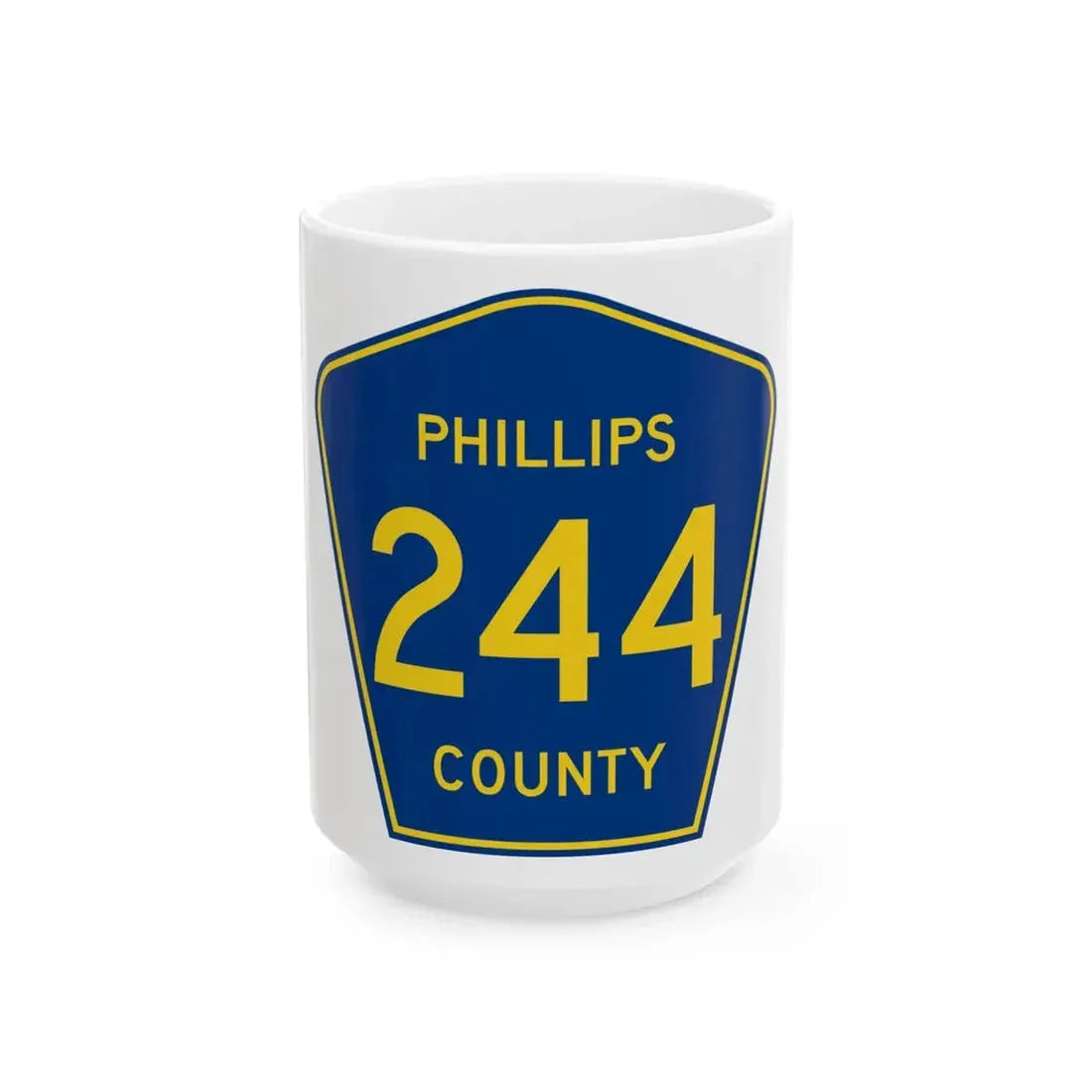 Phillips County Route 244 AR (Arkansas) (Road Sign) White Coffee Mug 15oz - Go Mug Yourself