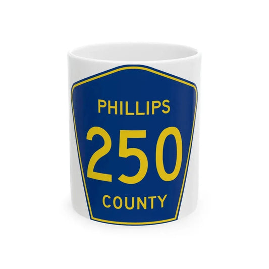 Phillips County Route 250 AR (Arkansas) (Road Sign) White Coffee Mug 11oz - Go Mug Yourself
