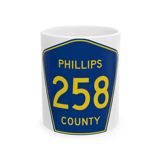 Phillips County Route 258 AR (Arkansas) (Road Sign) White Coffee Mug 11oz - Go Mug Yourself