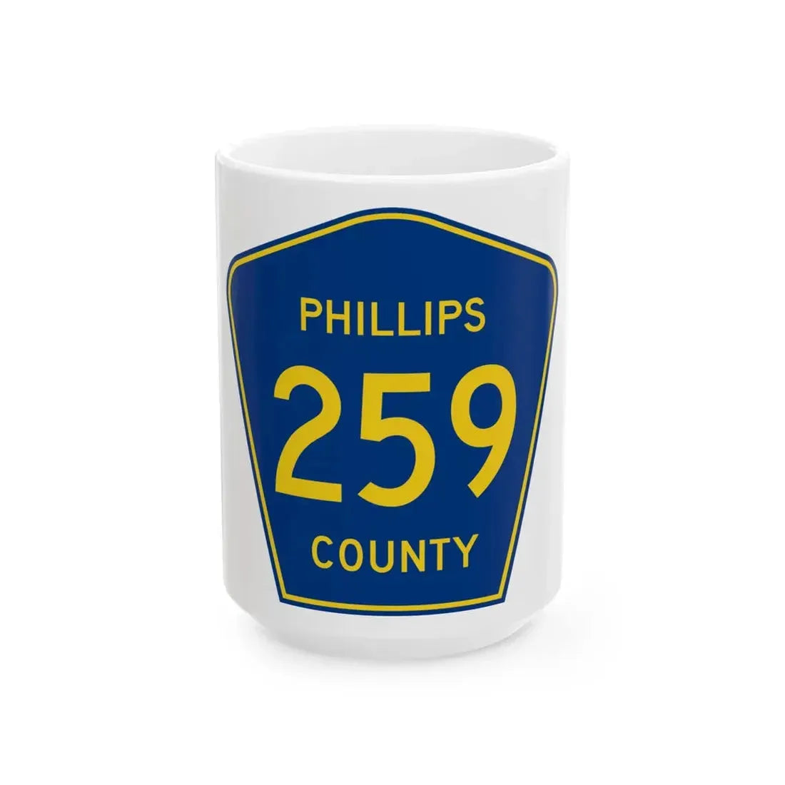 Phillips County Route 259 AR (Arkansas) (Road Sign) White Coffee Mug 15oz - Go Mug Yourself